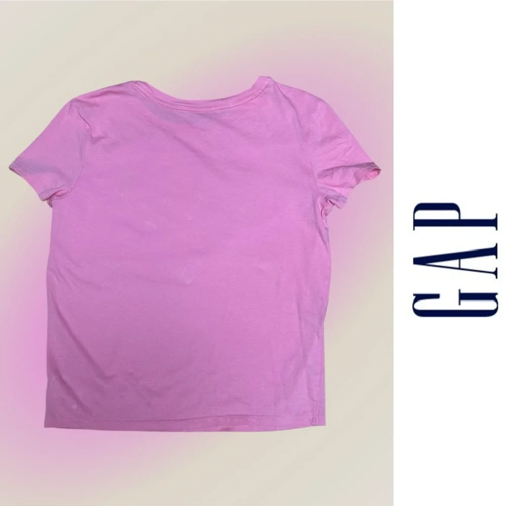 GAP Pink and Blue‎ Heart World Map Flippy Sequin Tee, Size XXL, MSRP $22